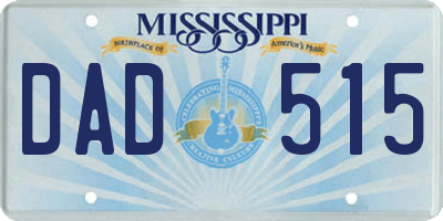 MS license plate DAD515
