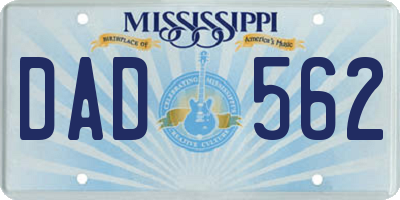 MS license plate DAD562