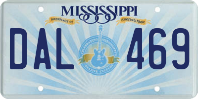 MS license plate DAL469