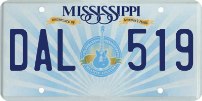 MS license plate DAL519