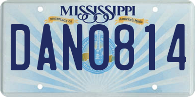 MS license plate DAN0814