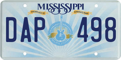MS license plate DAP498