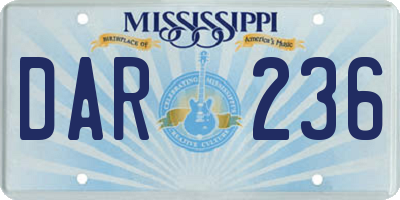 MS license plate DAR236