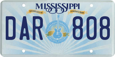 MS license plate DAR808