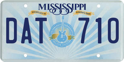MS license plate DAT710