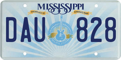 MS license plate DAU828