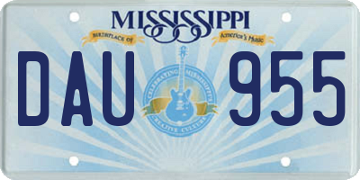 MS license plate DAU955