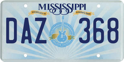 MS license plate DAZ368