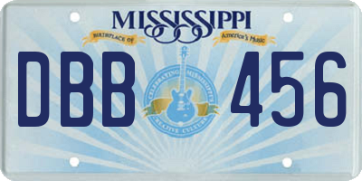 MS license plate DBB456