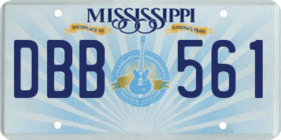 MS license plate DBB561