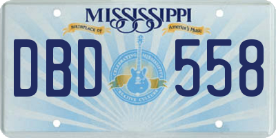 MS license plate DBD558