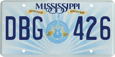 MS license plate DBG426