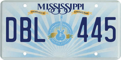 MS license plate DBL445
