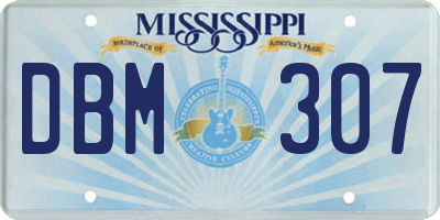 MS license plate DBM307