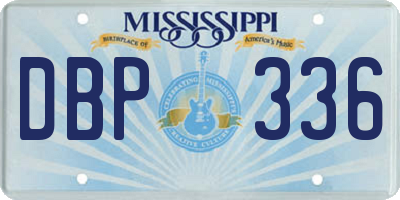 MS license plate DBP336