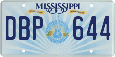 MS license plate DBP644