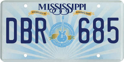 MS license plate DBR685
