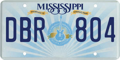 MS license plate DBR804