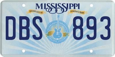 MS license plate DBS893