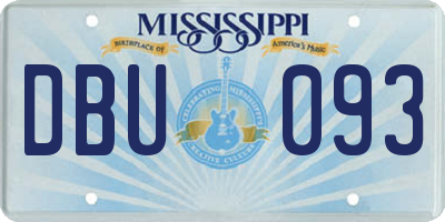 MS license plate DBU093