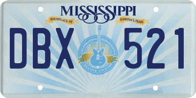 MS license plate DBX521