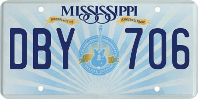 MS license plate DBY706