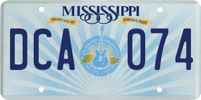 MS license plate DCA074