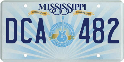 MS license plate DCA482
