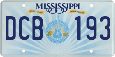 MS license plate DCB193