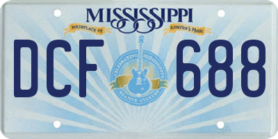 MS license plate DCF688