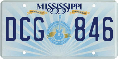 MS license plate DCG846