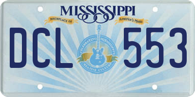 MS license plate DCL553