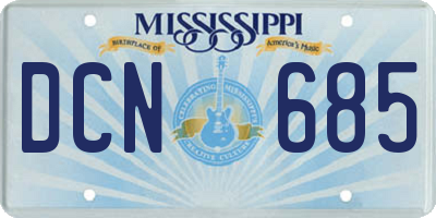 MS license plate DCN685