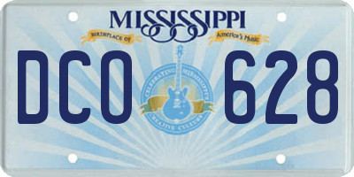 MS license plate DCO628