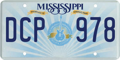 MS license plate DCP978