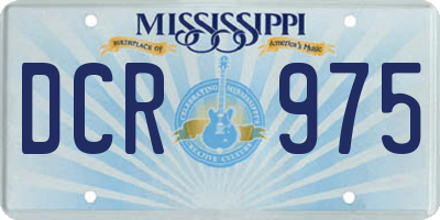 MS license plate DCR975