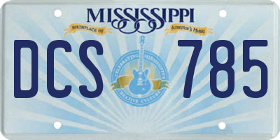MS license plate DCS785