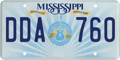 MS license plate DDA760