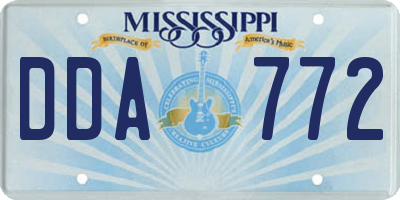 MS license plate DDA772