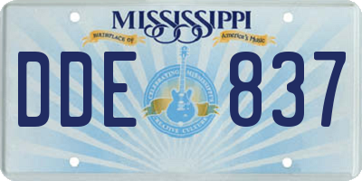 MS license plate DDE837
