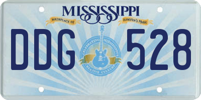 MS license plate DDG528