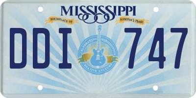 MS license plate DDI747