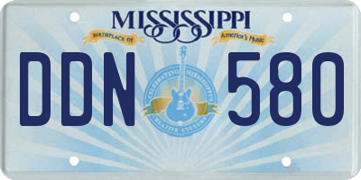 MS license plate DDN580