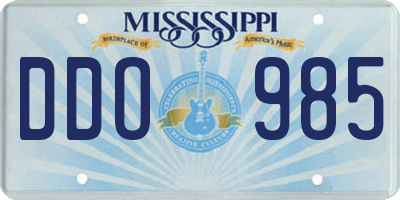 MS license plate DDO985