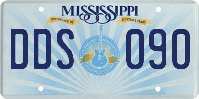 MS license plate DDS090