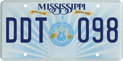 MS license plate DDT098