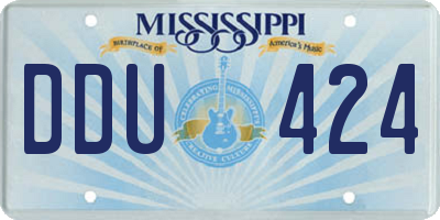 MS license plate DDU424