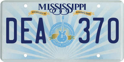 MS license plate DEA370