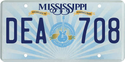 MS license plate DEA708