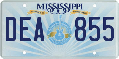 MS license plate DEA855